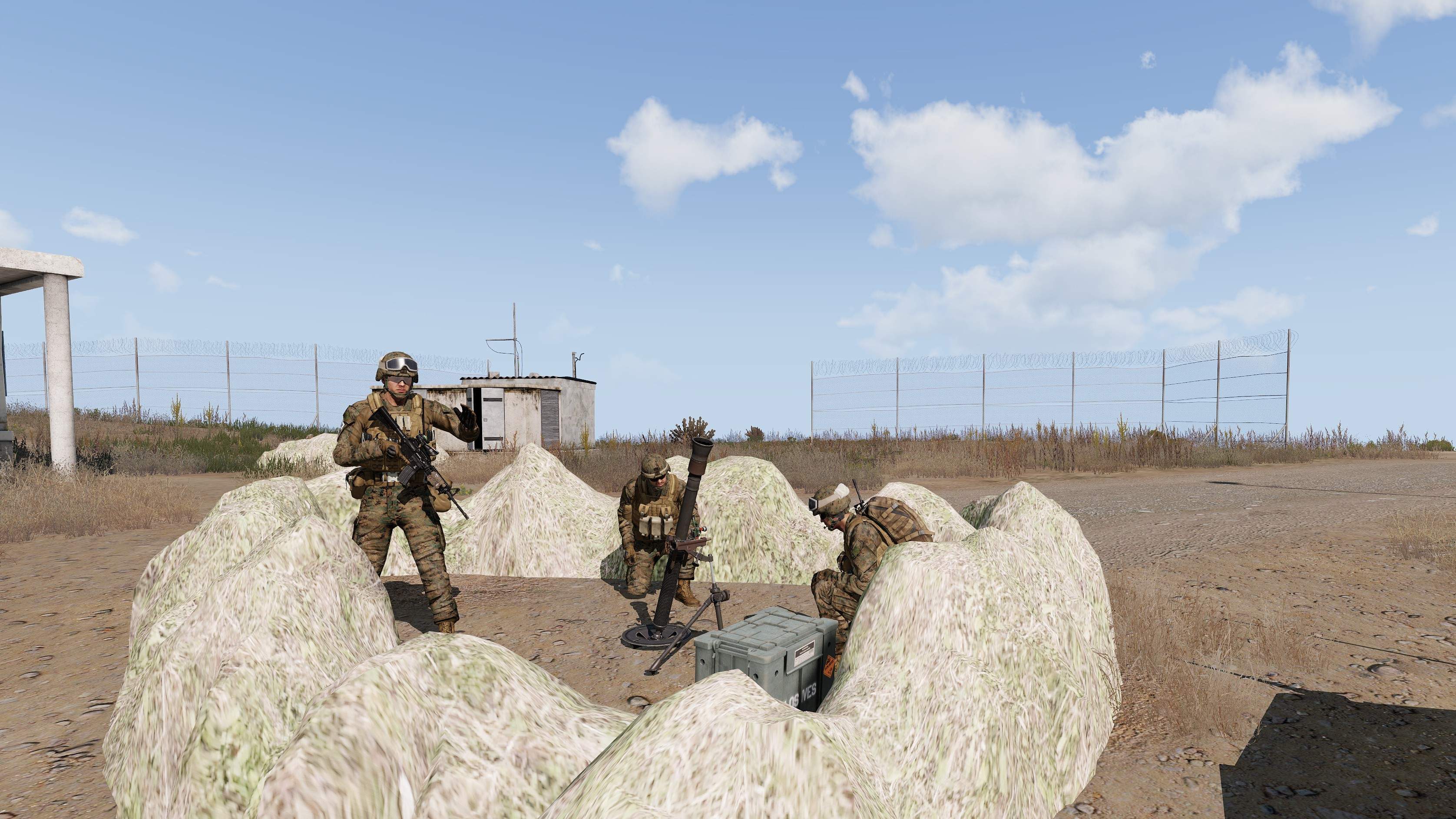 Hitman Base deployed with an 82 mm mortar